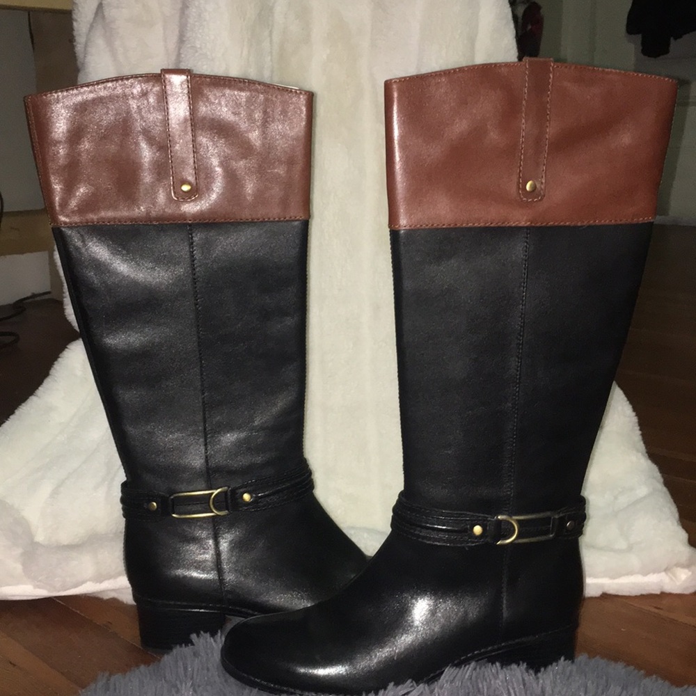 Black and Brown High boots